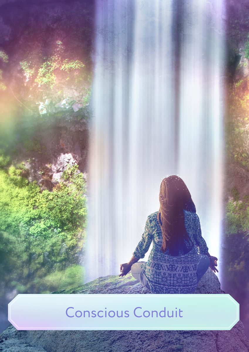 Person on a waterfall