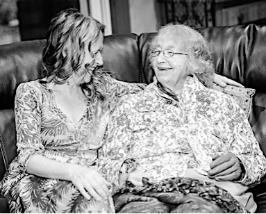 Two adults sitting